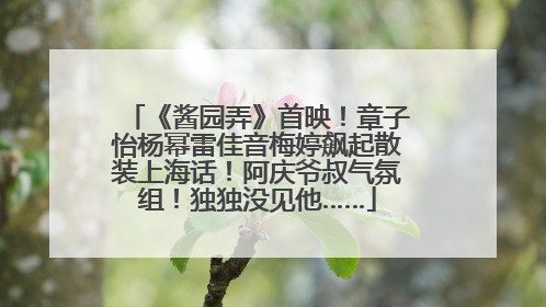 《酱园弄》首映！章子怡杨幂雷佳音梅婷飙起散装上海话！阿庆爷叔气氛组！独独没见他……