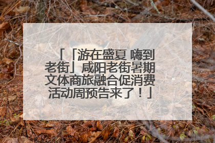 「游在盛夏 嗨到老街」咸阳老街暑期文体商旅融合促消费活动周预告来了！