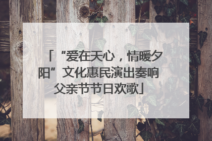 “爱在天心，情暖夕阳”文化惠民演出奏响父亲节节日欢歌