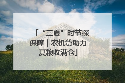 “三夏”时节探保障｜农机贷助力夏粮收满仓