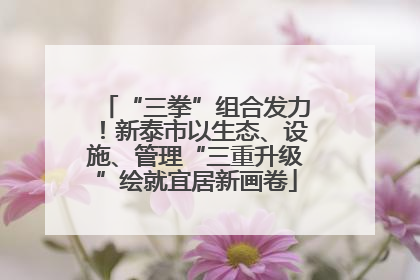“三拳”组合发力！新泰市以生态、设施、管理“三重升级”绘就宜居新画卷