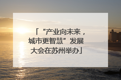 “产业向未来，城市更智慧”发展大会在苏州举办