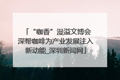 “咖香”漫溢文博会 深帮咖啡为产业发展注入新动能_深圳新闻网