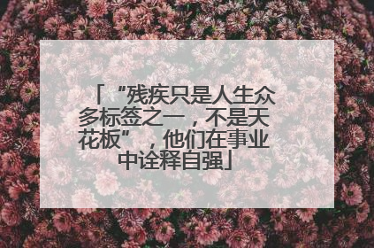 “残疾只是人生众多标签之一，不是天花板”，他们在事业中诠释自强