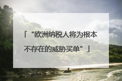 “欧洲纳税人将为根本不存在的威胁买单”