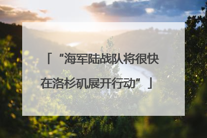 “海军陆战队将很快在洛杉矶展开行动”