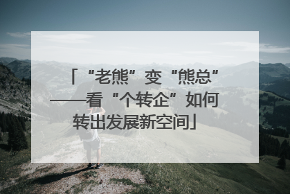 “老熊”变“熊总”——看“个转企”如何转出发展新空间