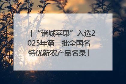 “诸城苹果”入选2025年第一批全国名特优新农产品名录