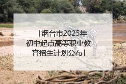 烟台市2025年初中起点高等职业教育招生计划公布