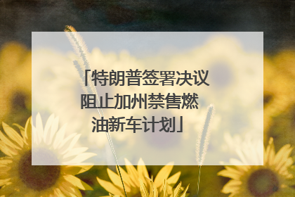 特朗普签署决议 阻止加州禁售燃油新车计划