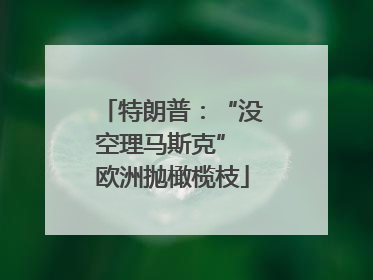 特朗普：“没空理马斯克” 欧洲抛橄榄枝