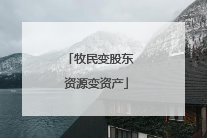 牧民变股东 资源变资产