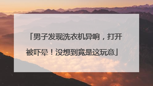 男子发现洗衣机异响，打开被吓晕！没想到竟是这玩意
