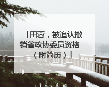田蓉，被追认撤销省政协委员资格（附简历）