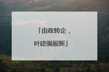 由政转企，叶建强履新