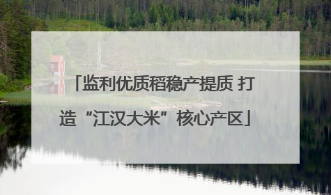监利优质稻稳产提质 打造“江汉大米”核心产区