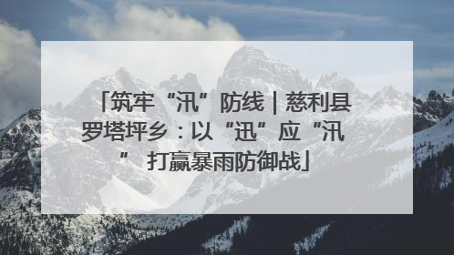 筑牢“汛”防线｜慈利县罗塔坪乡：以“迅”应“汛” 打赢暴雨防御战