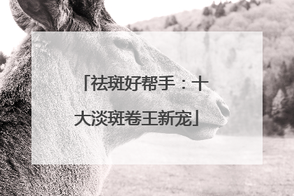 祛斑好帮手：十大淡斑卷王新宠