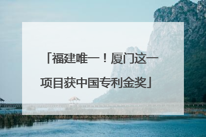 福建唯一！厦门这一项目获中国专利金奖