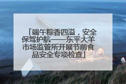 端午粽香四溢，安全保驾护航——东平大羊市场监管所开展节前食品安全专项检查
