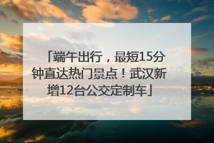 端午出行，最短15分钟直达热门景点！武汉新增12台公交定制车