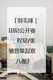 羽毛球｜印尼公开赛：程星/张驰晋级混双八强