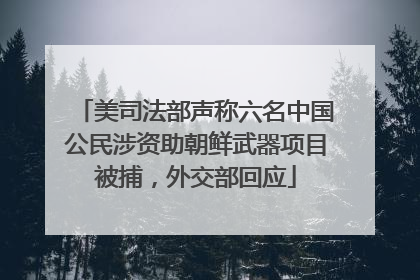 美司法部声称六名中国公民涉资助朝鲜武器项目被捕，外交部回应
