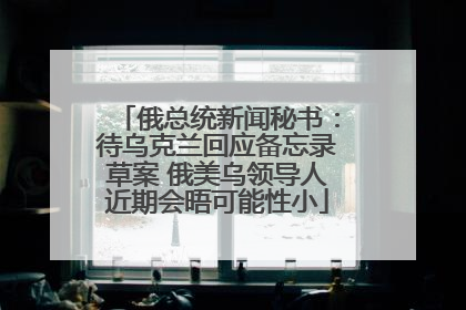 俄总统新闻秘书：待乌克兰回应备忘录草案 俄美乌领导人近期会晤可能性小