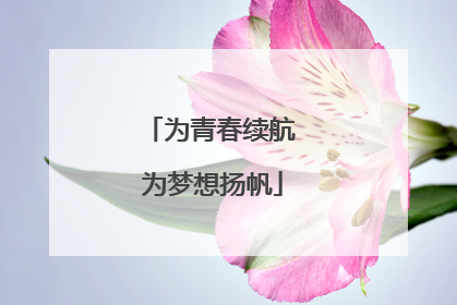 为青春续航 为梦想扬帆