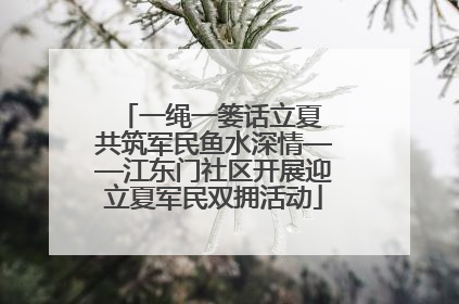 一绳一篓话立夏 共筑军民鱼水深情——江东门社区开展迎立夏军民双拥活动