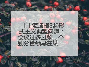 上海通报3起形式主义典型问题：会议过多过频，个别分管领导在某一天同一时段需参加3个会议