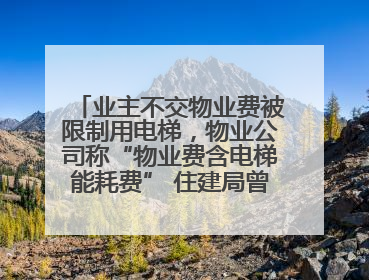 业主不交物业费被限制用电梯，物业公司称“物业费含电梯能耗费” 住建局曾责令整改