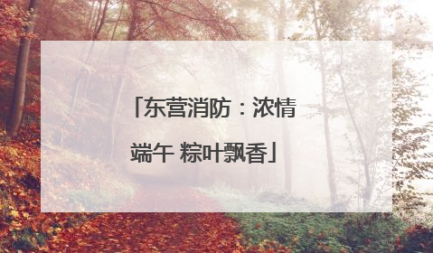 东营消防：浓情端午 粽叶飘香