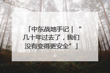 中东战地手记｜“几十年过去了，我们没有变得更安全”