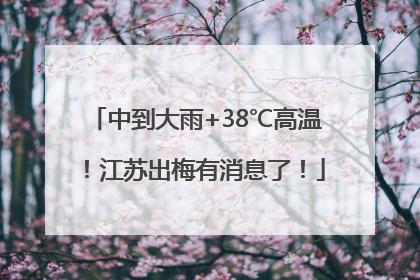 中到大雨+38℃高温！江苏出梅有消息了！