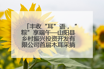 丰收“耳”语，“粽”享端午—山阳县乡村振兴投资开发有限公司首届木耳采摘活动盛大启幕