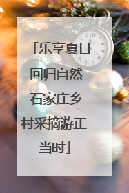 乐享夏日 回归自然 石家庄乡村采摘游正当时