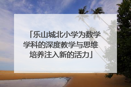 乐山城北小学为数学学科的深度教学与思维培养注入新的活力