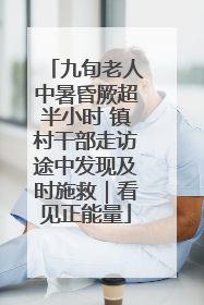 九旬老人中暑昏厥超半小时 镇村干部走访途中发现及时施救｜看见正能量