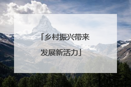 乡村振兴带来发展新活力