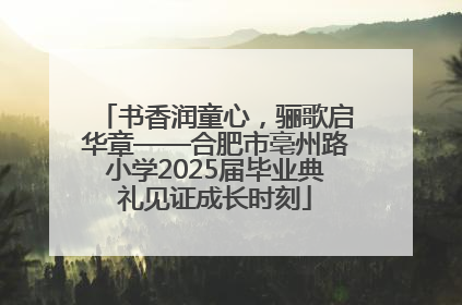 书香润童心，骊歌启华章——合肥市亳州路小学2025届毕业典礼见证成长时刻