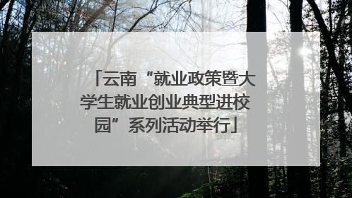 云南“就业政策暨大学生就业创业典型进校园”系列活动举行