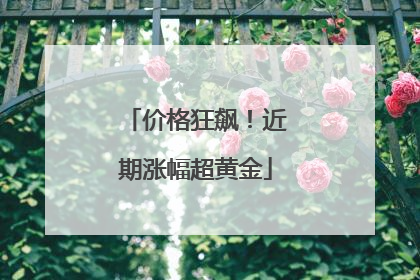 价格狂飙！近期涨幅超黄金
