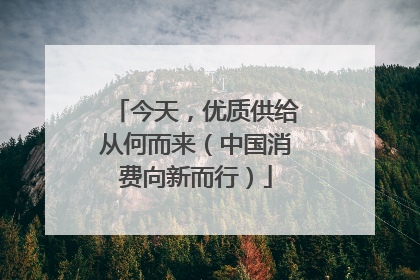 今天，优质供给从何而来（中国消费向新而行）