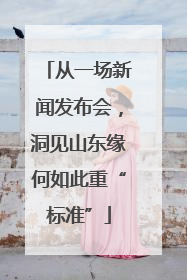 从一场新闻发布会，洞见山东缘何如此重“标准”