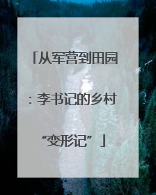 从军营到田园：李书记的乡村 “变形记”