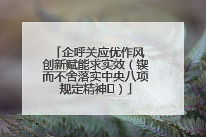 企呼关应优作风 创新赋能求实效（锲而不舍落实中央八项规定精神⑭）