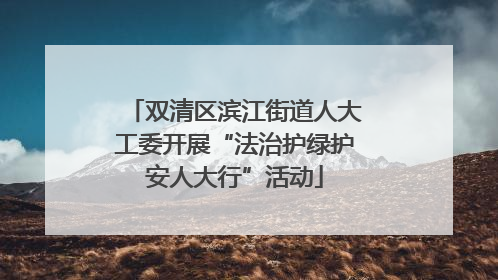 双清区滨江街道人大工委开展“法治护绿护安人大行”活动