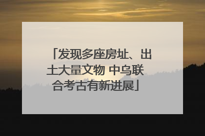 发现多座房址、出土大量文物 中乌联合考古有新进展