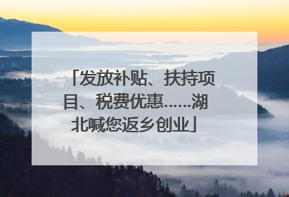 发放补贴、扶持项目、税费优惠……湖北喊您返乡创业